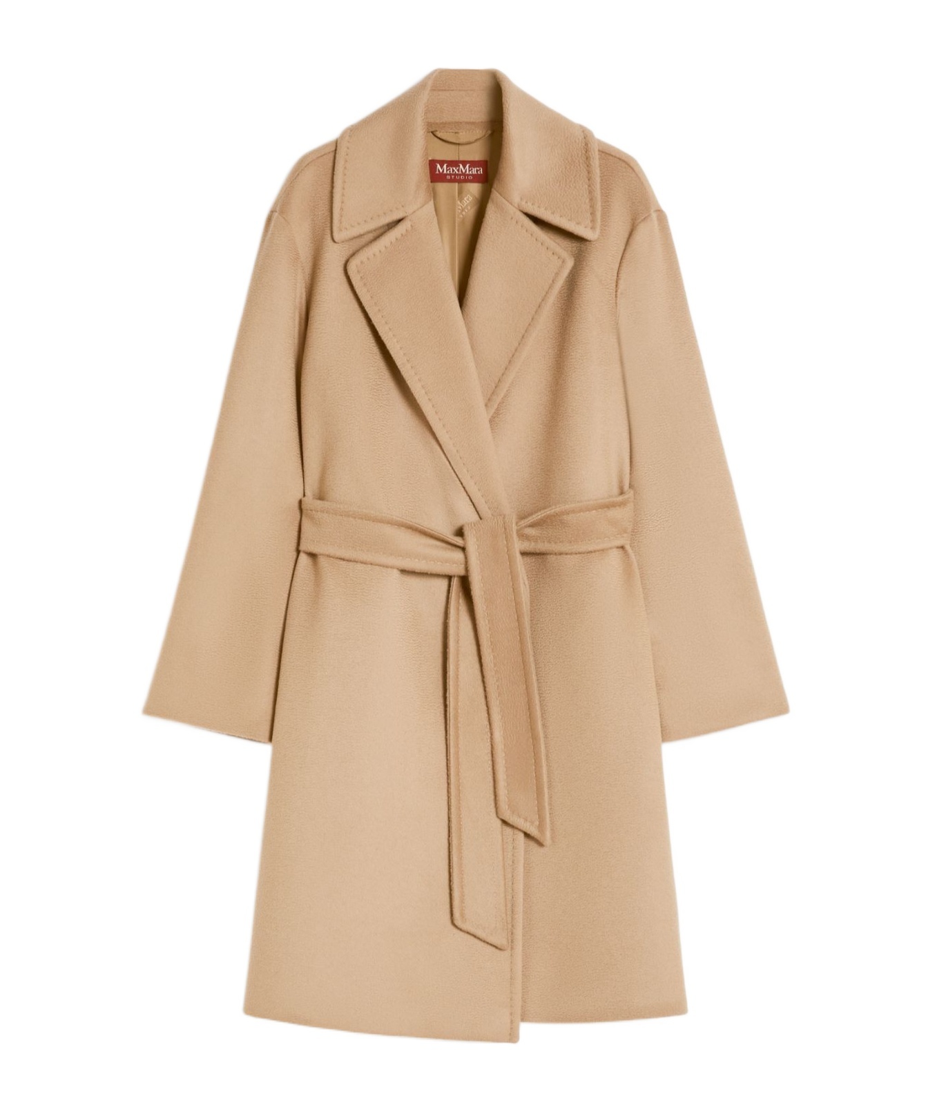 Max Mara Tigre Wool Wrap Coat In Nude