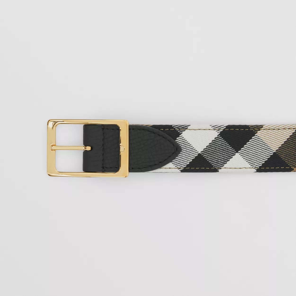 Burberry Double-sided Checked Belt In Black