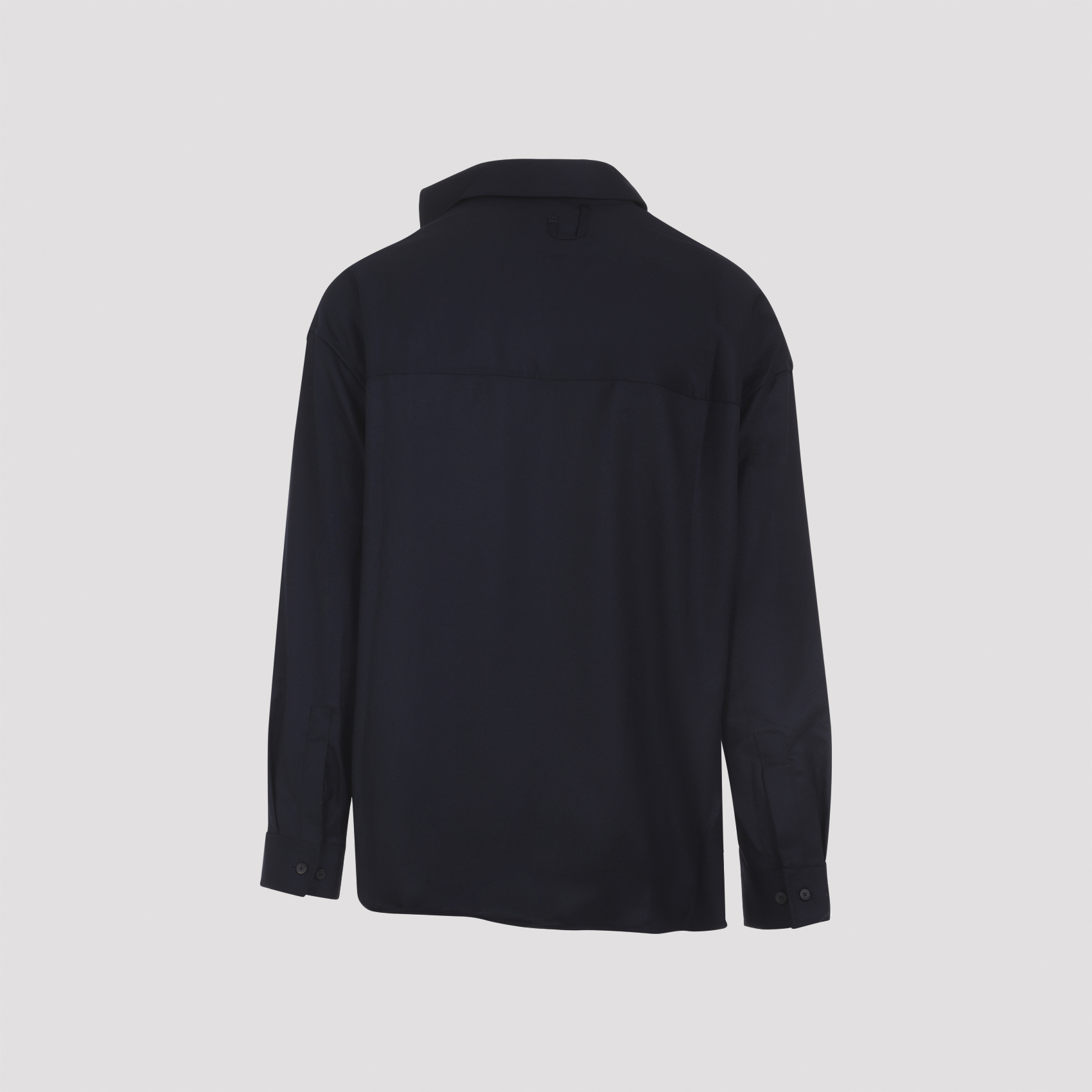 Jacquemus Long Sleeve Checkered Shirt Chest Pocket In Blue