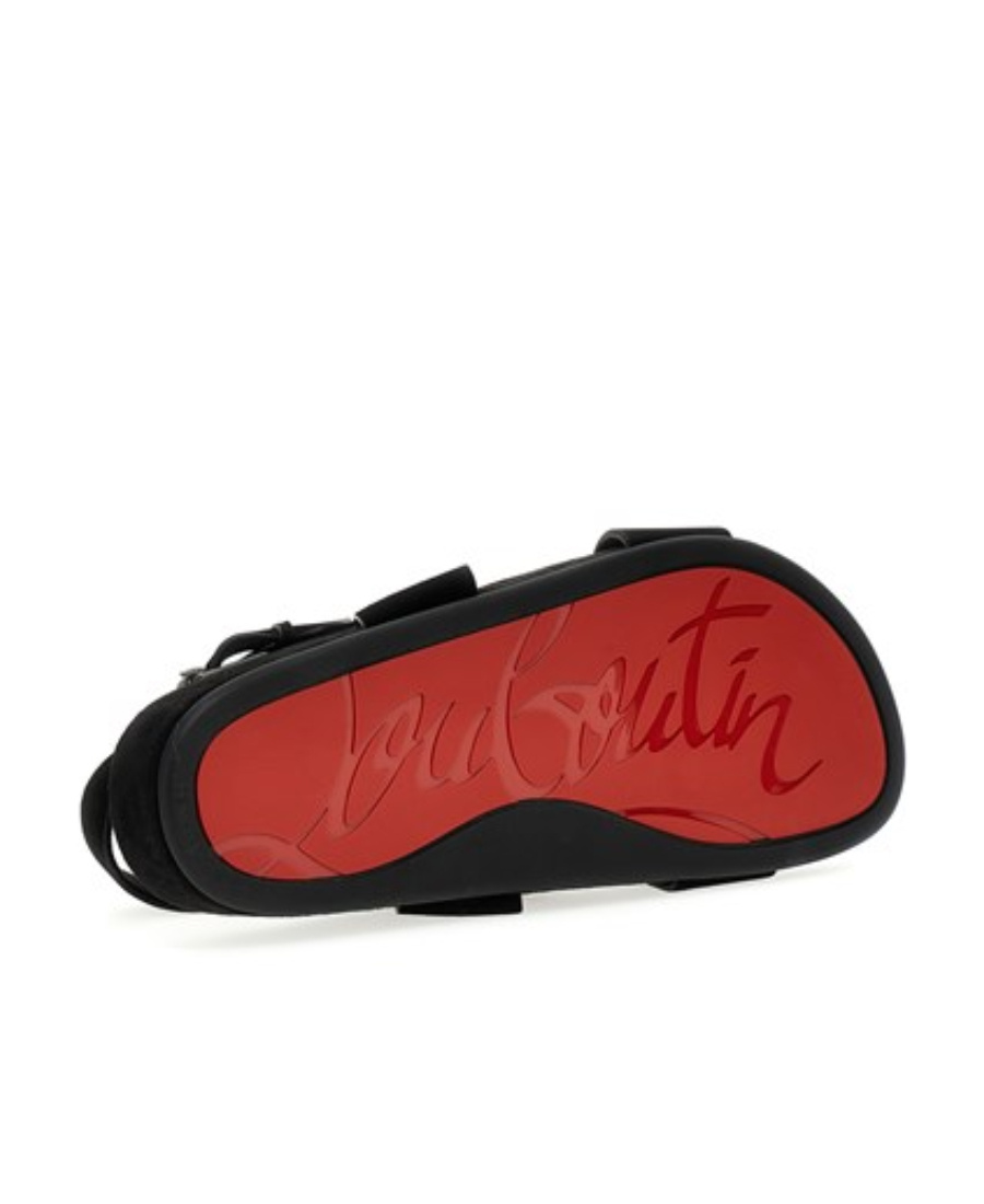 Christian Louboutin Buckle Hollowed-out Sandals In Black