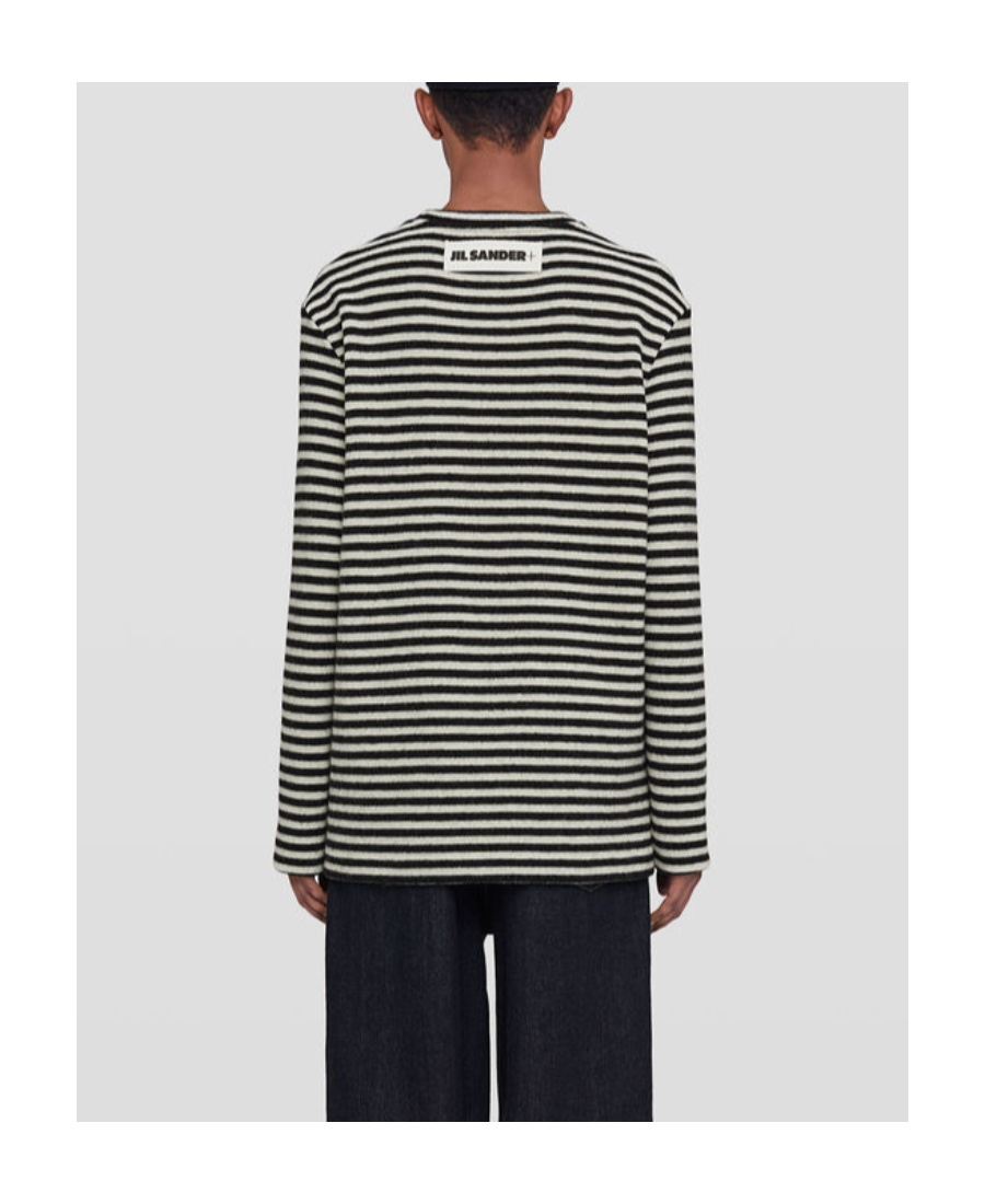 Jil Sander Boiled Striped Wool Compact Jersey In Nude