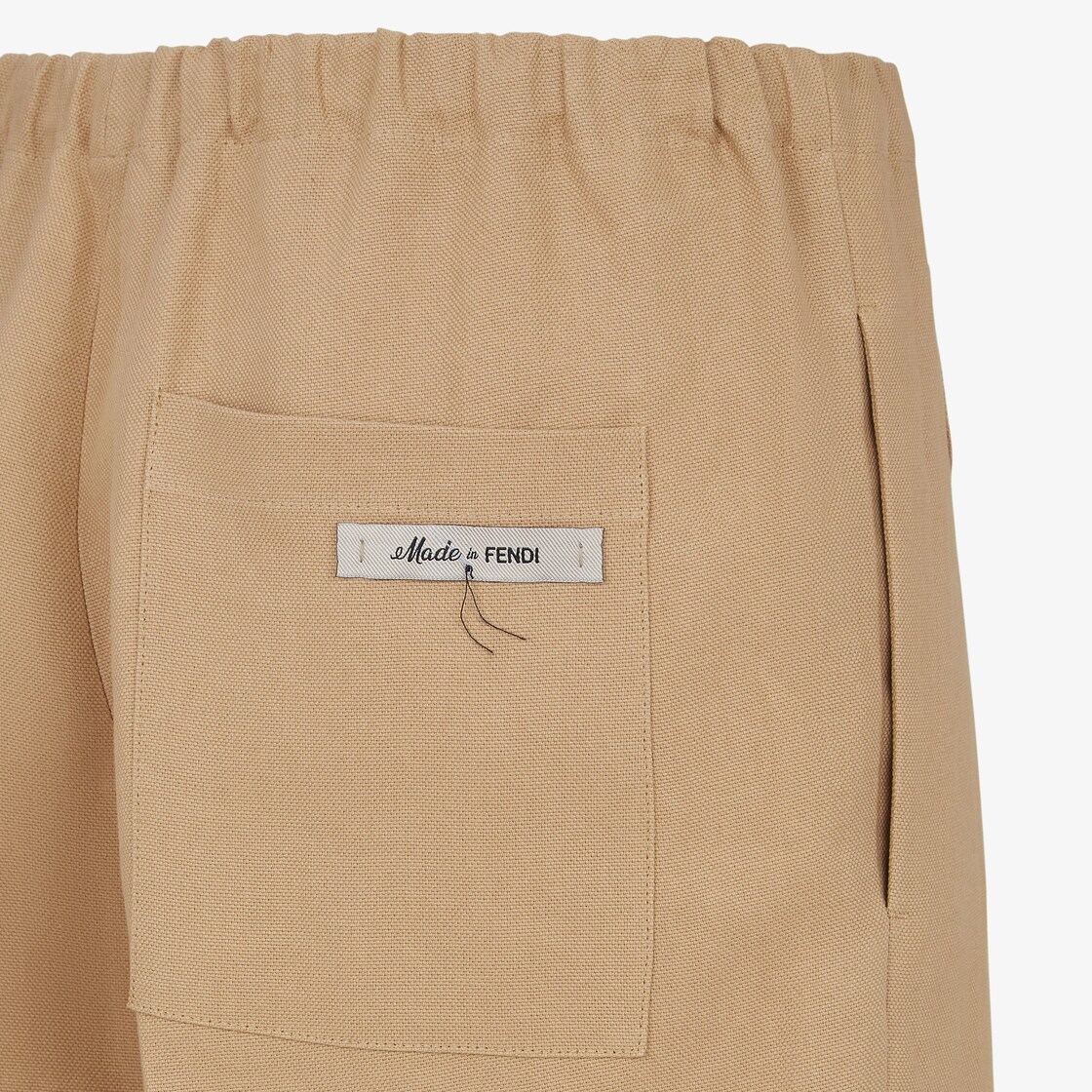 Fendi Canvas Straight-leg Trousers In Nude