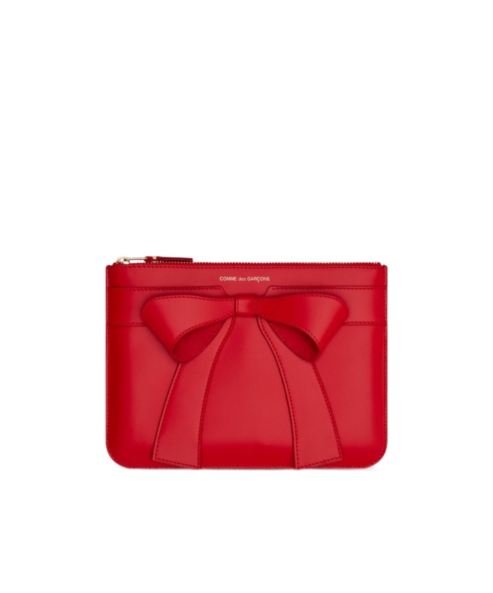 Comme Des Garçons Bow Wallet In Red