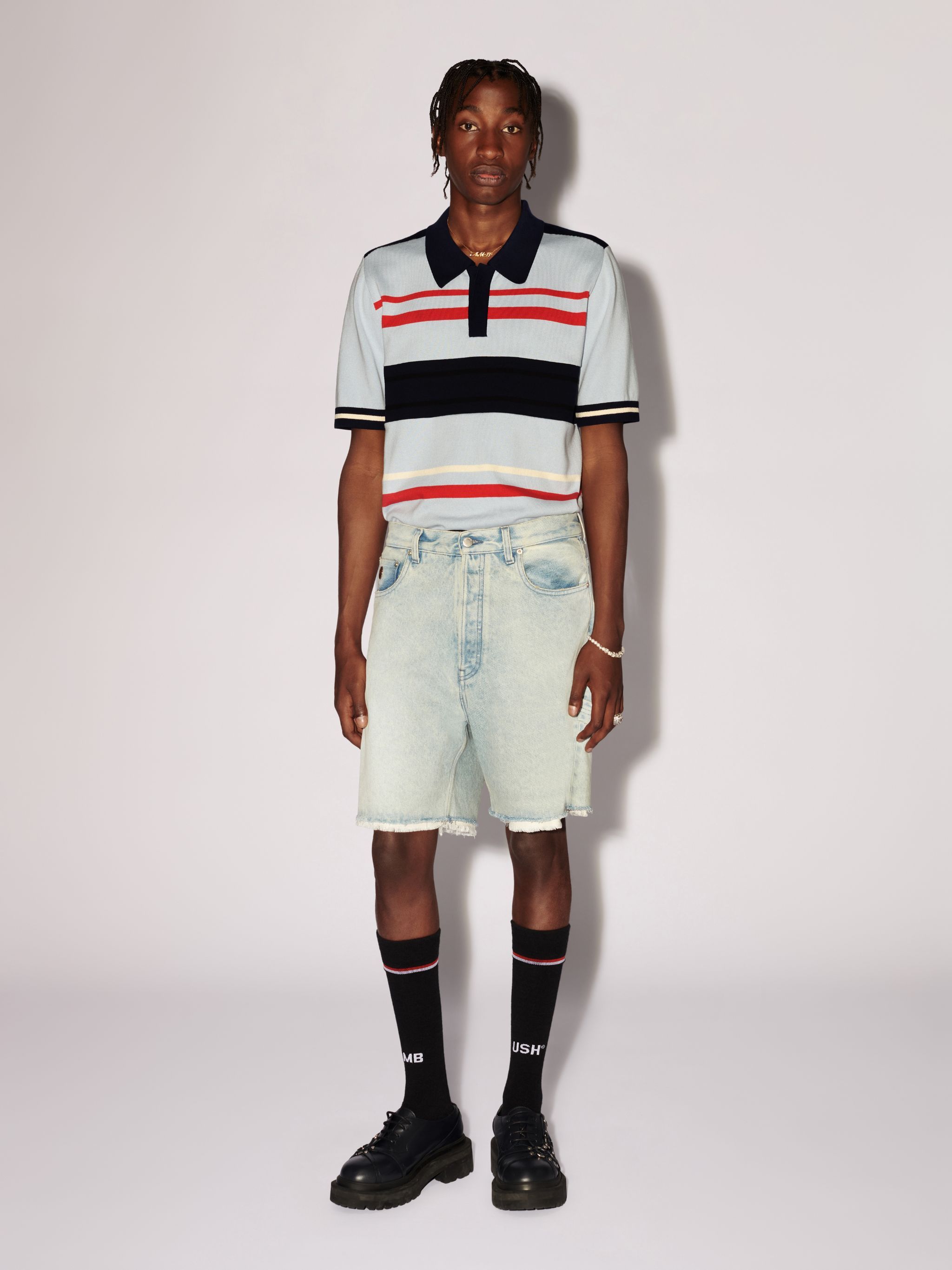 Ambush Rawedge Regular Denim Short In White
