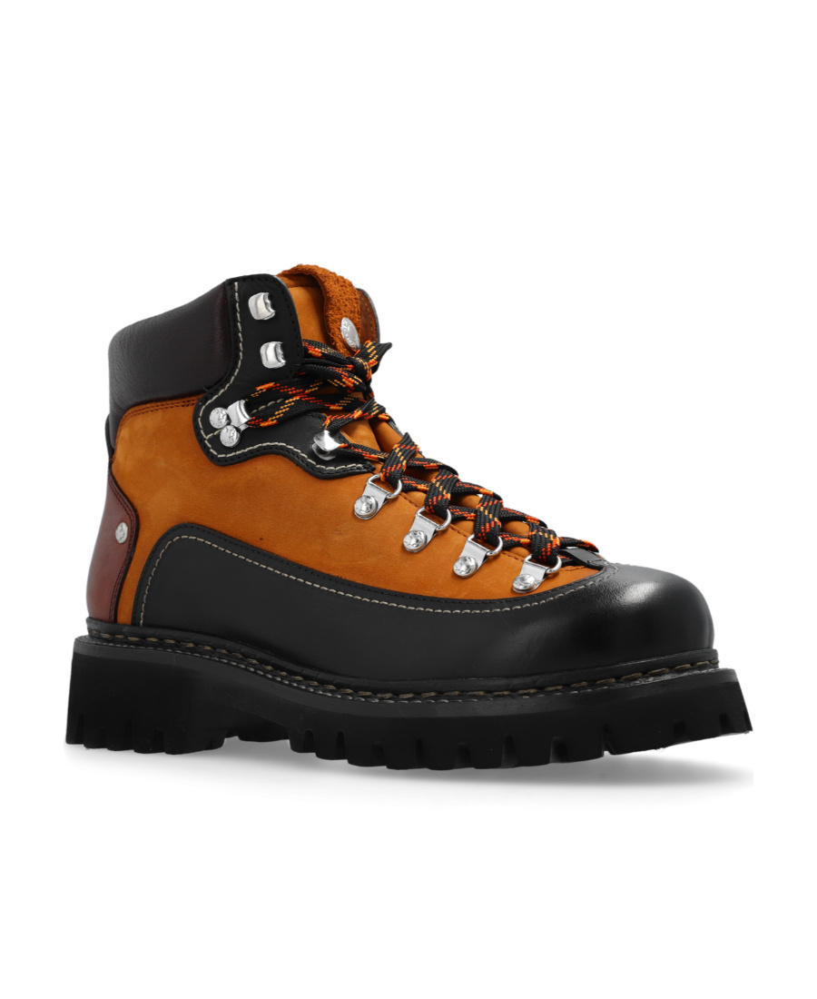 DSQUARED2 PANELLED LEATHER HIKING BOOTS