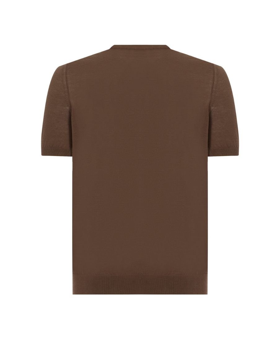 Malo Crewneck Cotton T-shirt In Brown