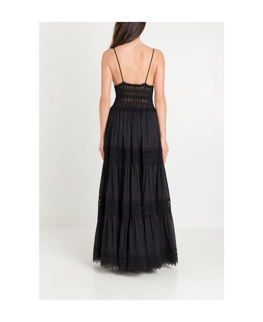 Shop Charo Ruiz Ibiza Cindy Guipure-lace Sleeveless Maxi Dress In Black