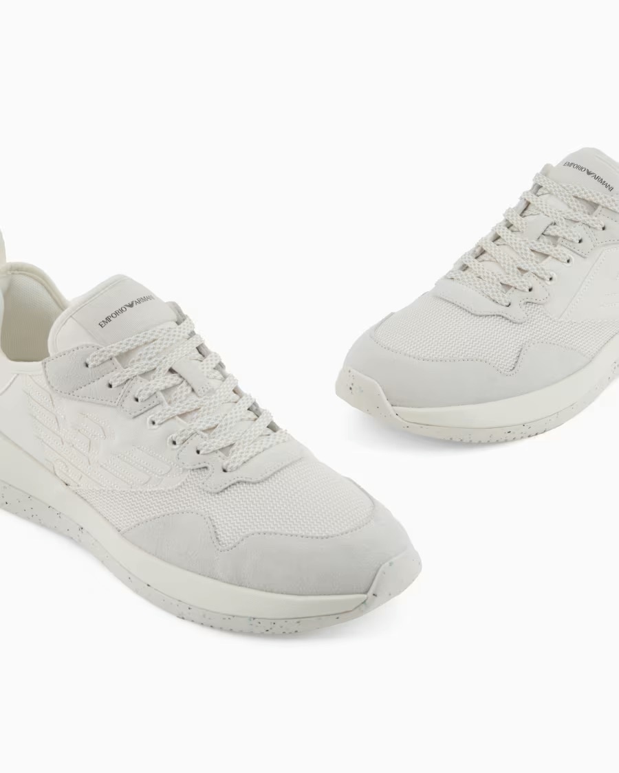 Emporio Armani Round-toe Sneakers In White