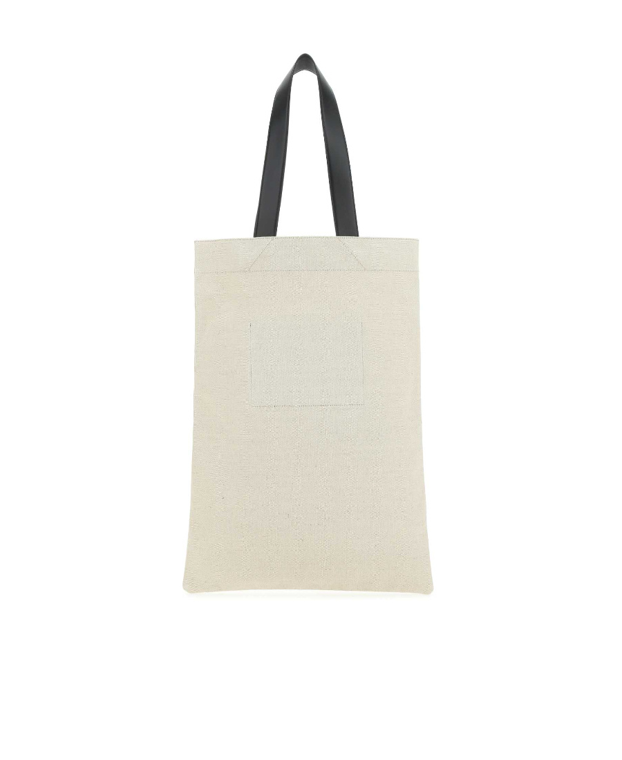 Jil Sander Man Shoulder Bag Ivory Size - Textile Fibers, Soft Leather In White