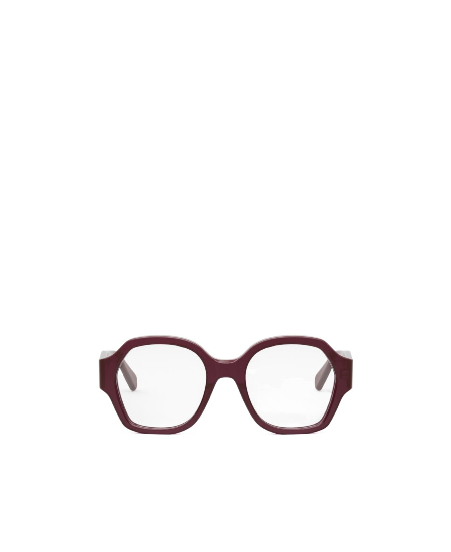 Celine Triomphe-plaque Geometric-frame Glasses In Red