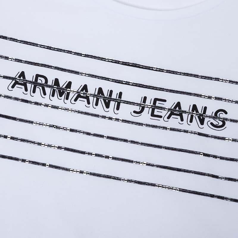 Shop Armani Jeans Printed Logo T-shirt In White