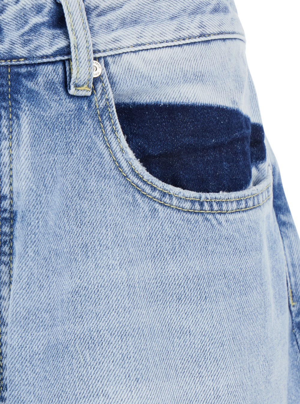 Icon Denim Light Blue Jeans With Cut-out Details On The Front And Wide Leg In Blue