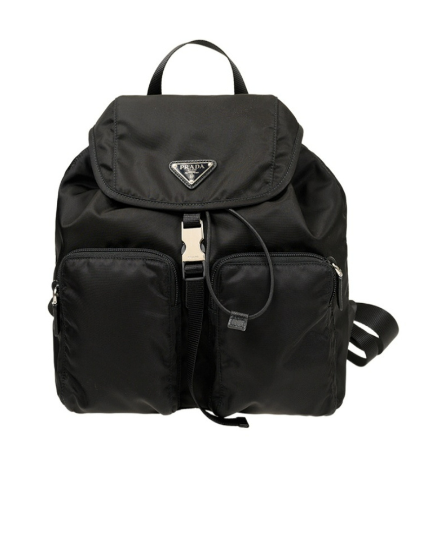 Prada Logo Backpack In Black