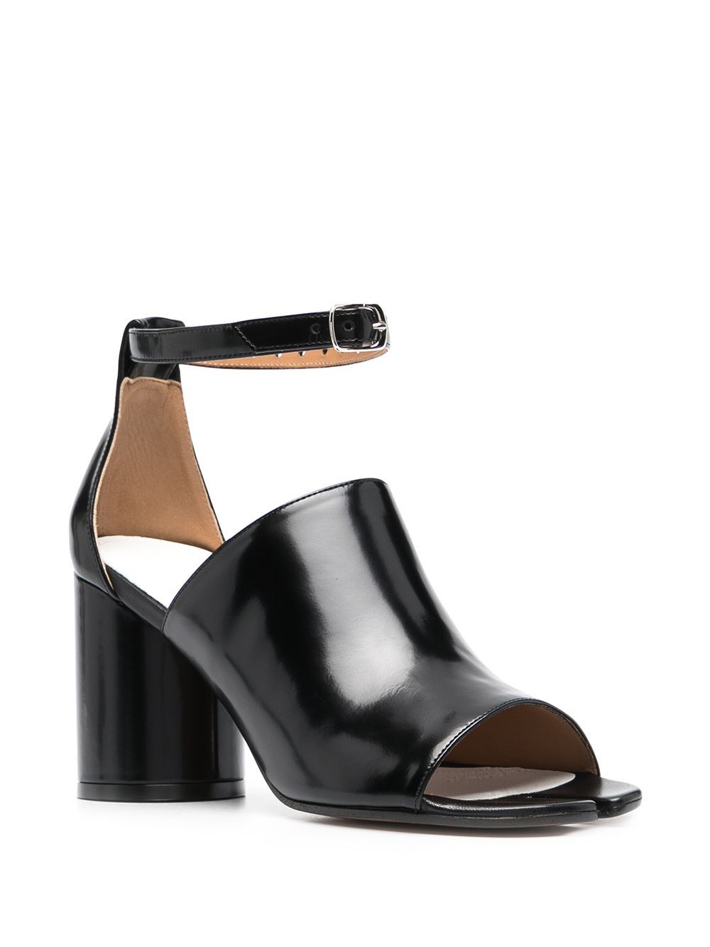 Maison Margiela Tabi Leather Sandals Shoes In Black