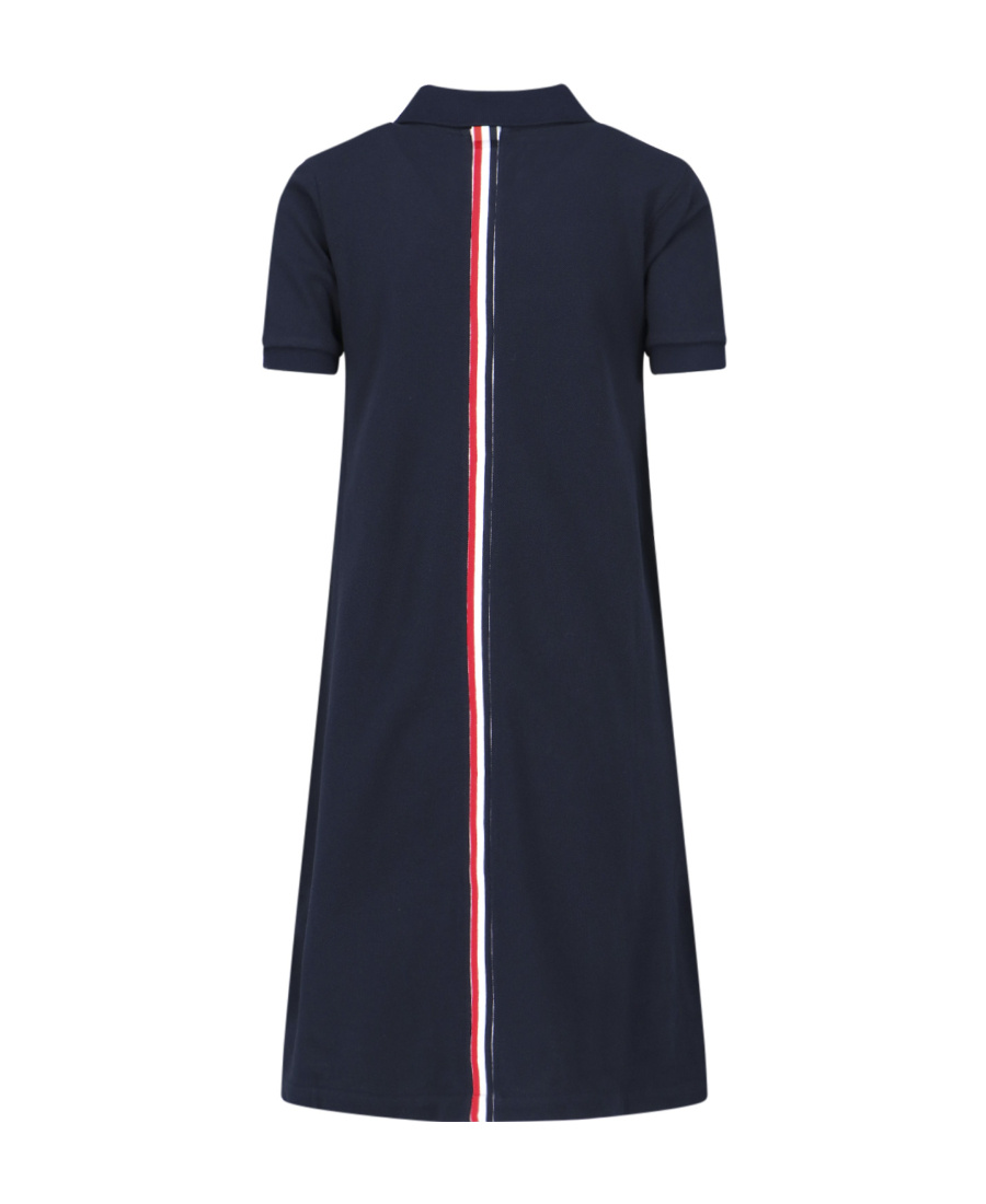 Thom Browne Mini Jacquard Knit Polo Dress In In Black