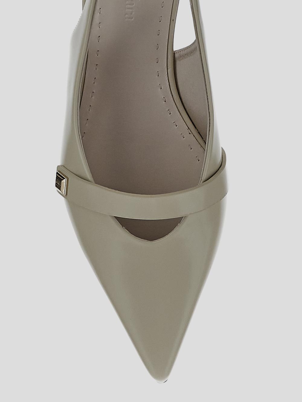 Max Mara Pointed-toe Slingback Flat Shoes In Nude