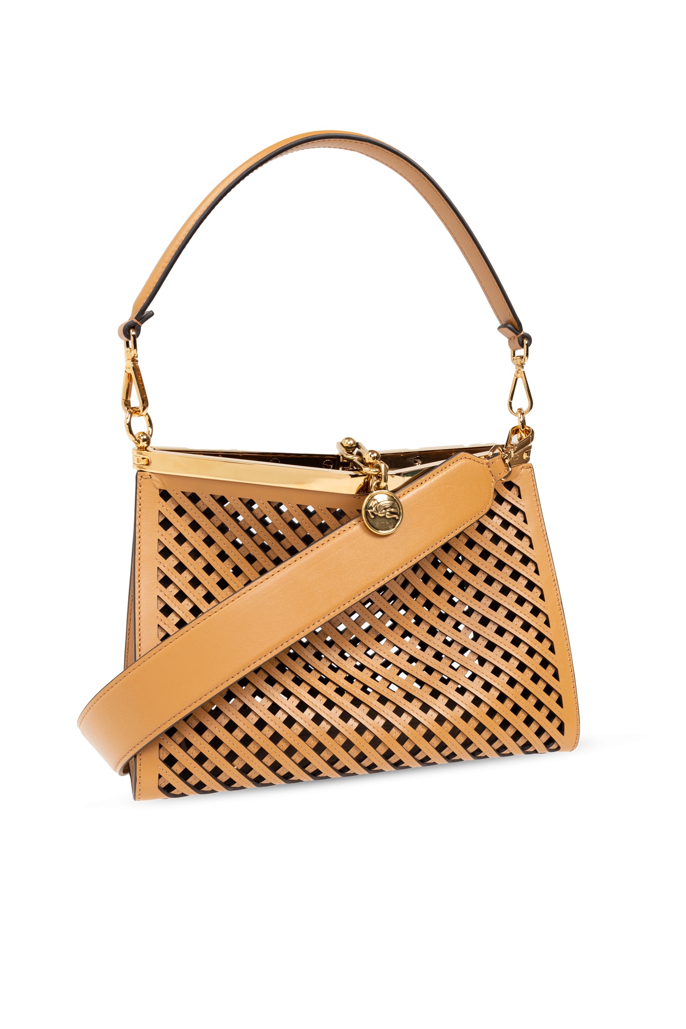 Etro Logo Shoulder Bag In Brown