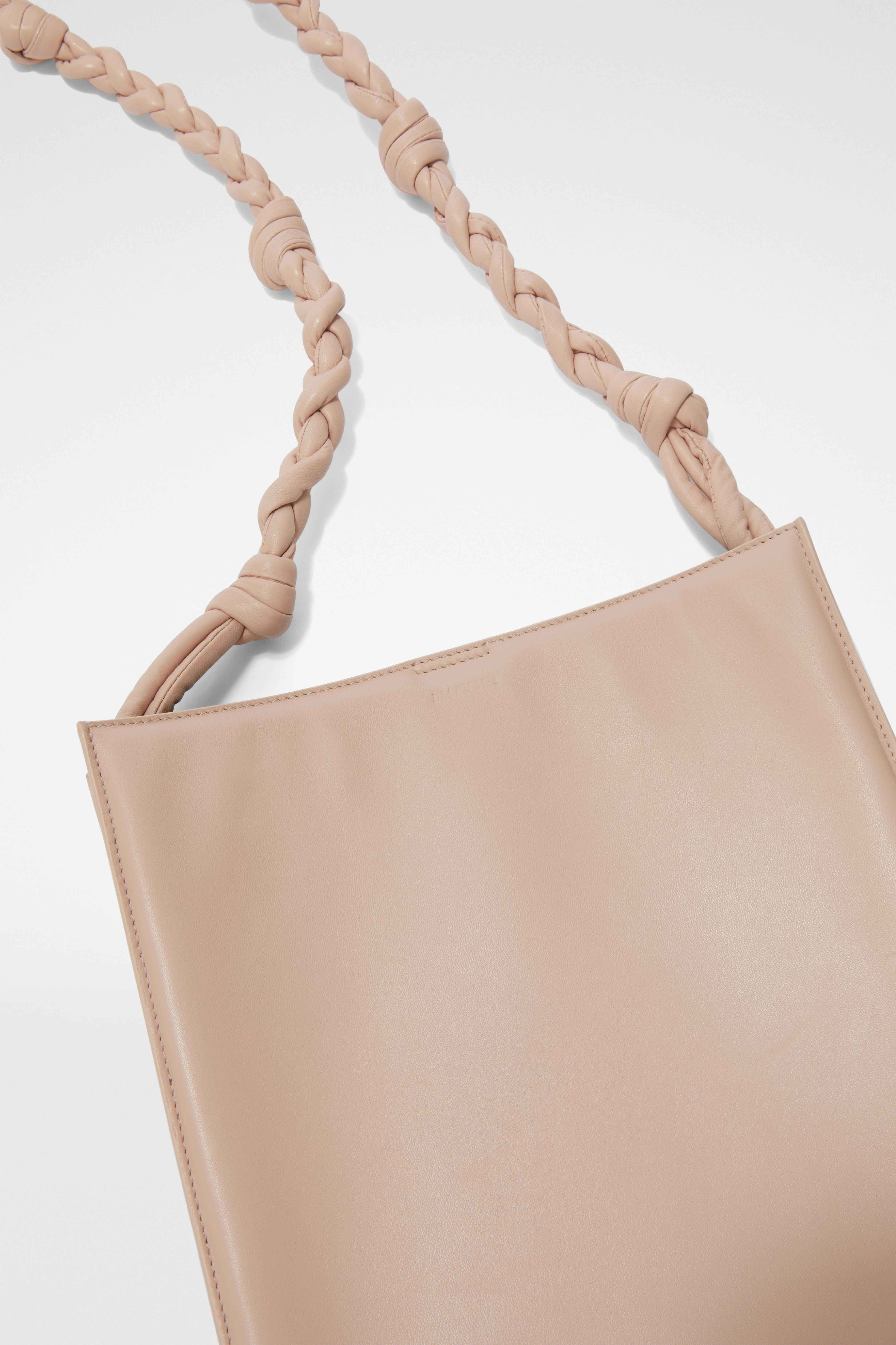 Jil Sander Medium Tangle Leather Crossbody Bag In Nude