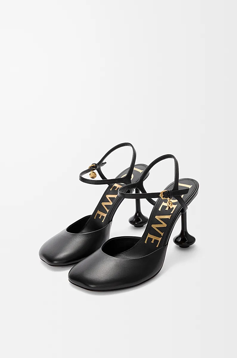 Loewe Ankle Strap High Heel Sandals In Black