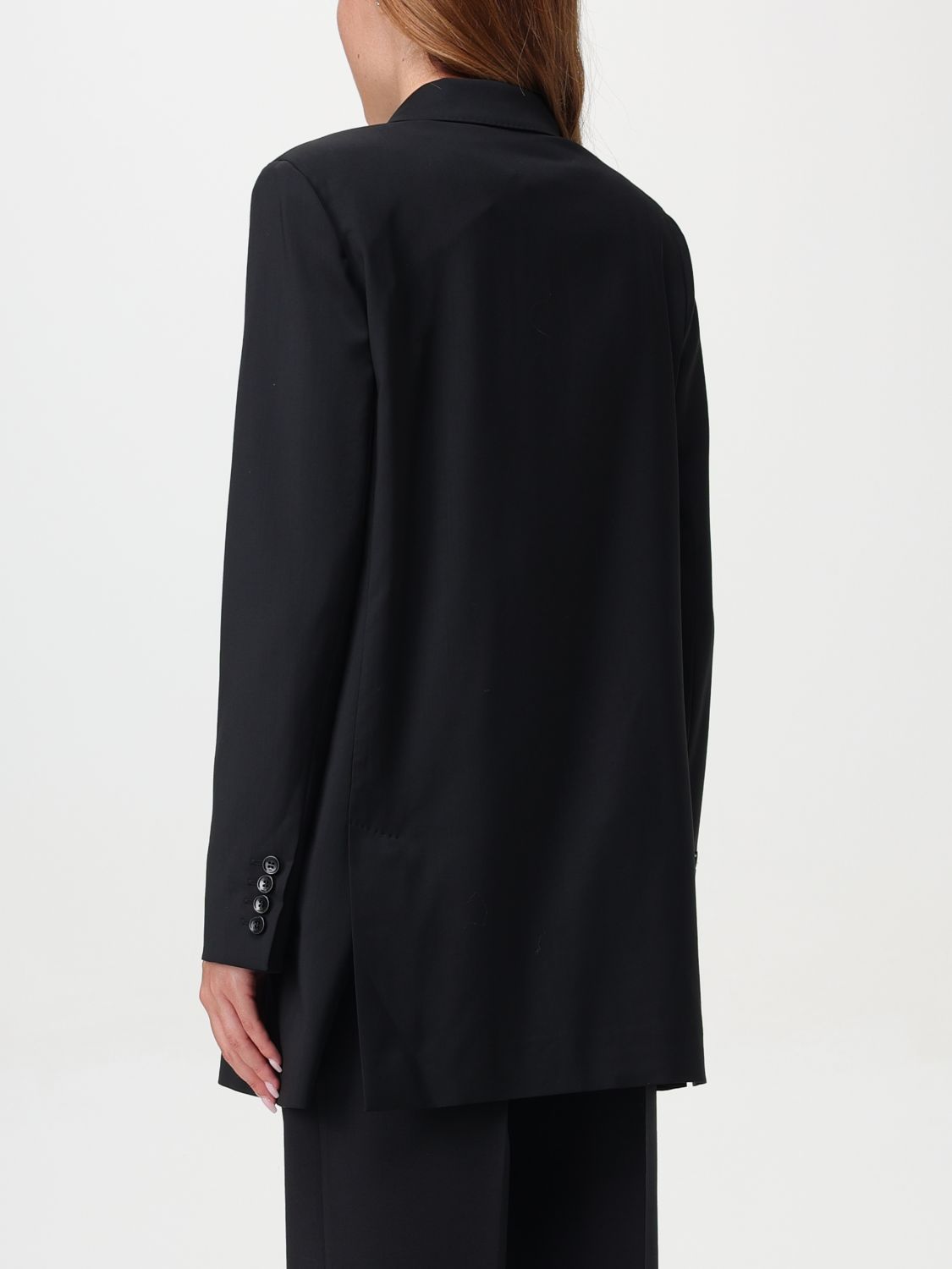 Max Mara Double-breasted Wool Blazer In Black