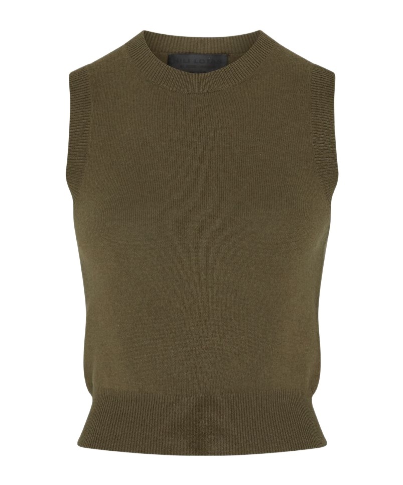 Nili Lotan May Knit Cashmere Vest In Green