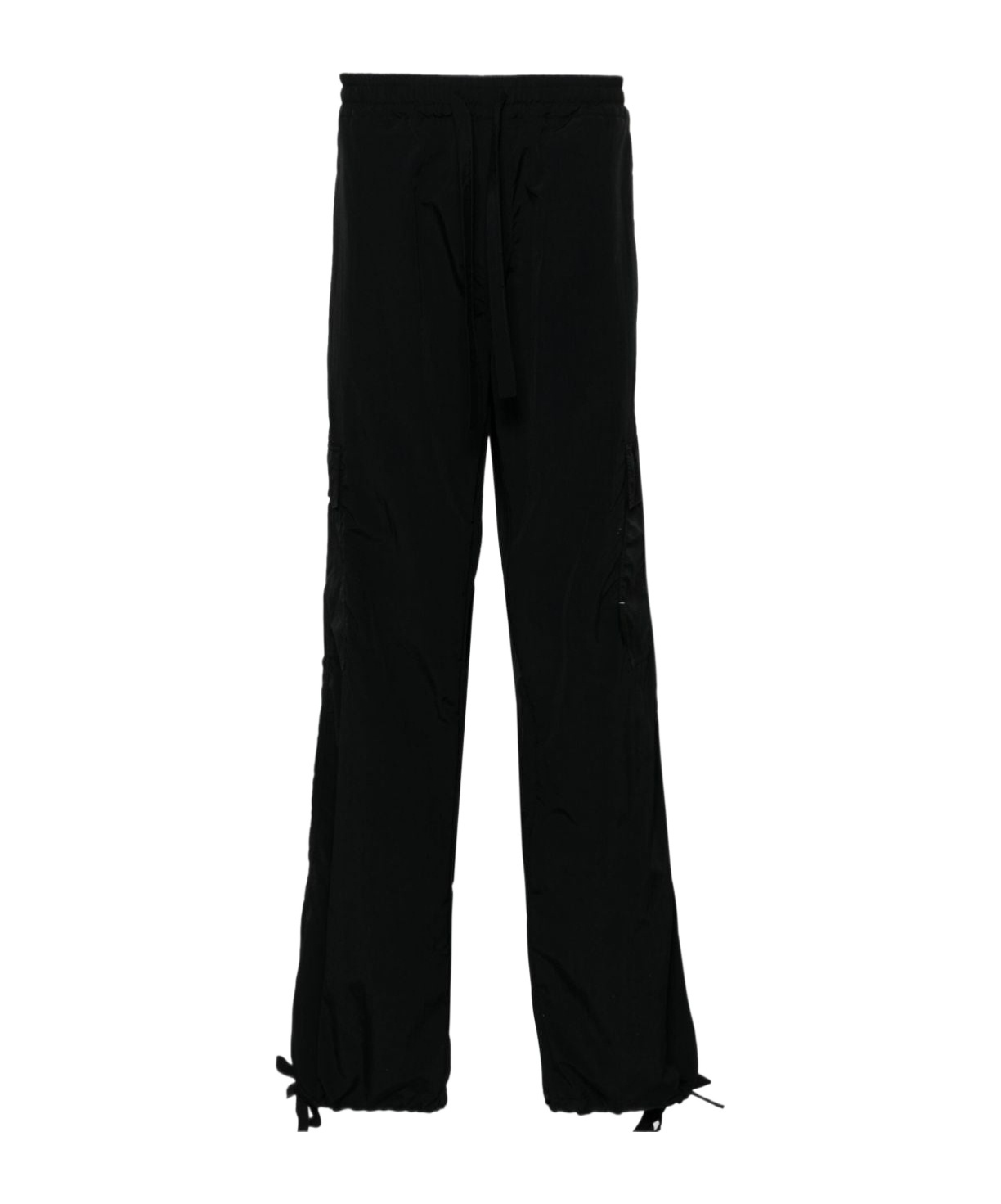 Msgm Straight-leg Ripstop Cargo Trousers In Black