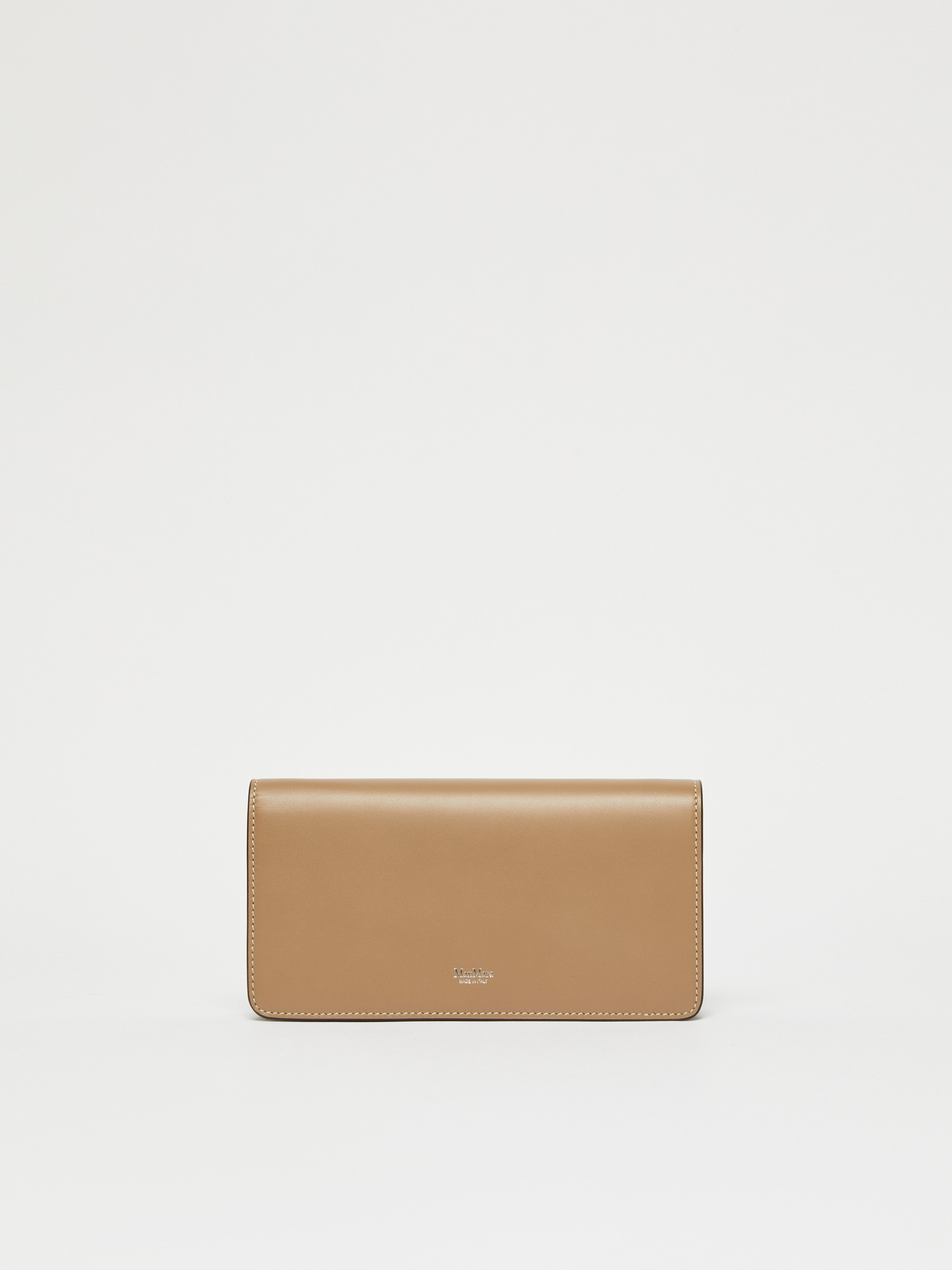 Max Mara Leather Phone Pouch In Brown