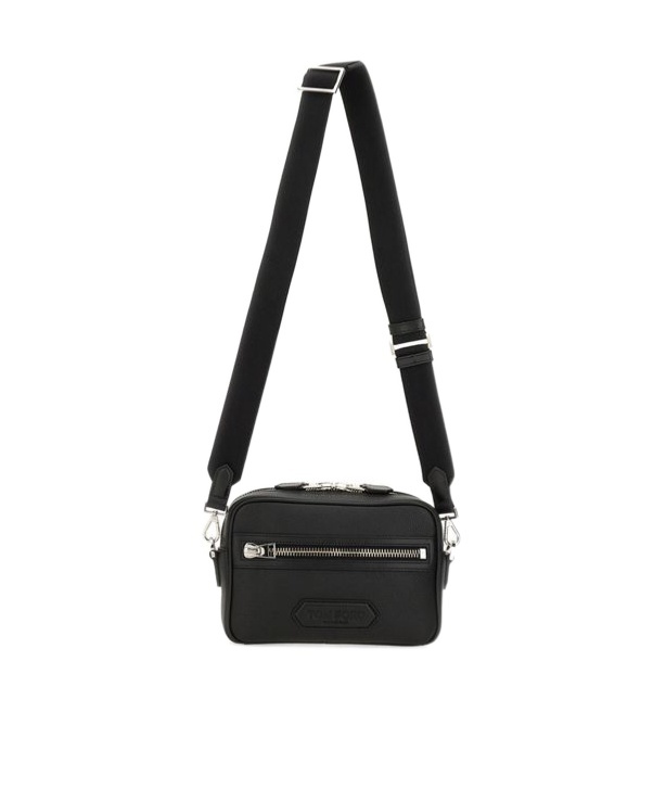 Tom Ford Leather Messenger Bag In Black