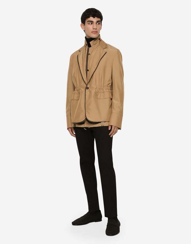 Dolce & Gabbana Layered Single-breasted Blazer In Nude