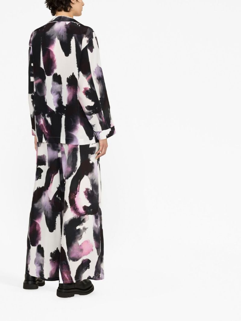 Alexander Mcqueen Silk T-shirt In Black