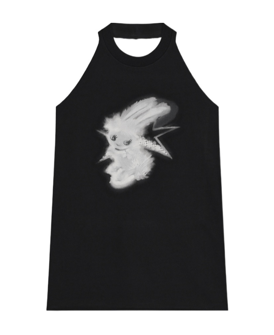 We11 Done Monster Print Neck Blouse In Black