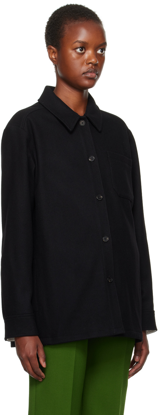 Apc Straight-point Collar Wool-blend Jacket In Black