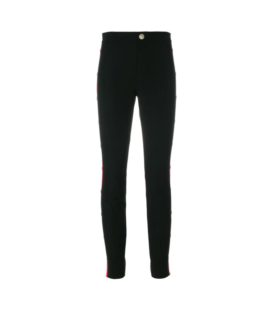 Gucci Black Side-striped Casual Pants In Black