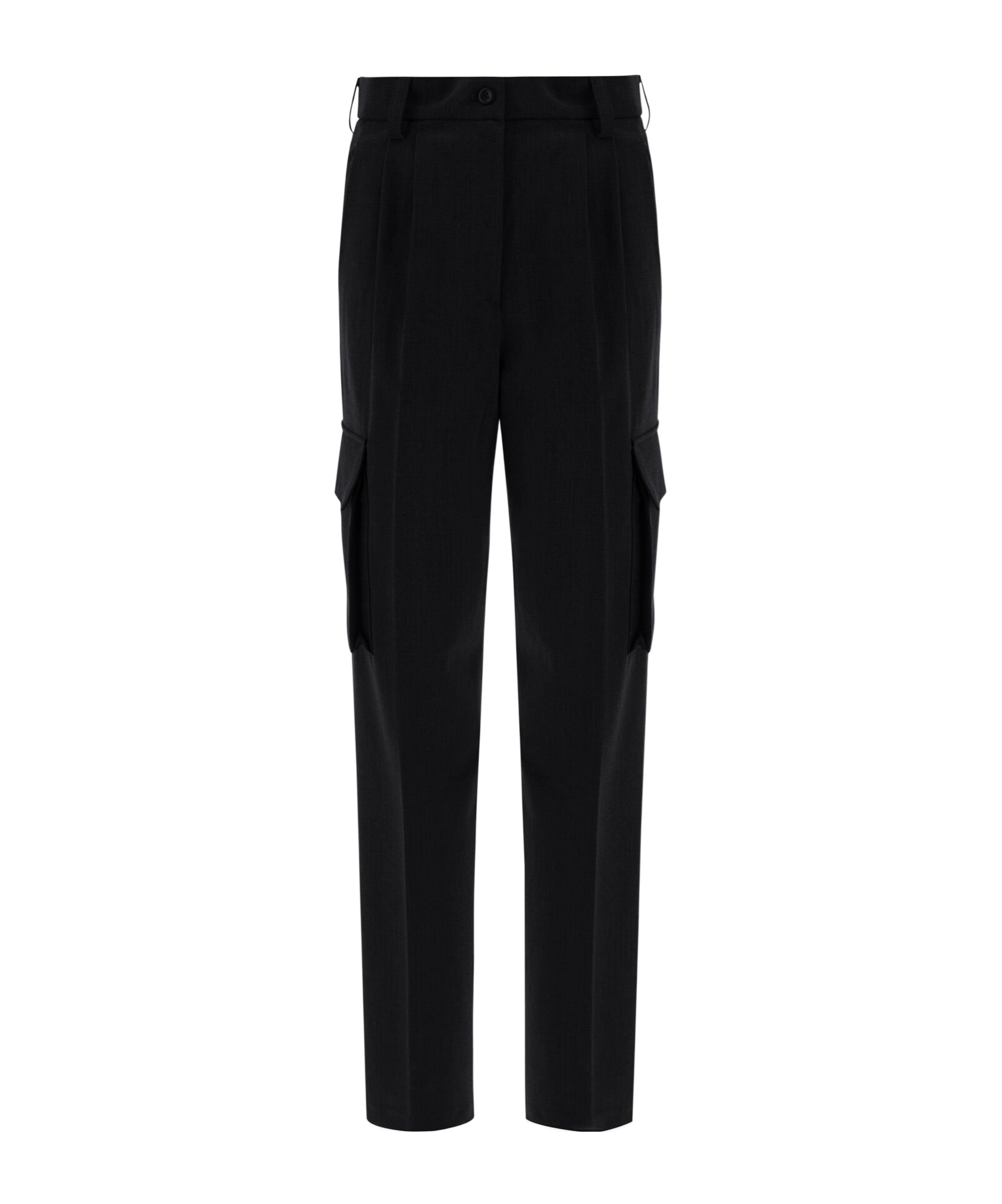 Shop Herno Pleat-detail Cargo Trousers In Black