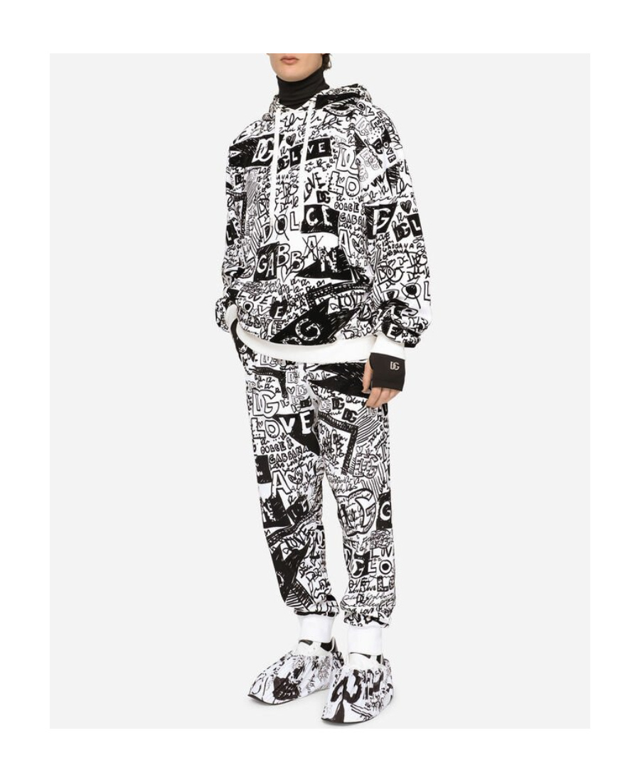 Dolce & Gabbana Graphic-print Track Pants In Black