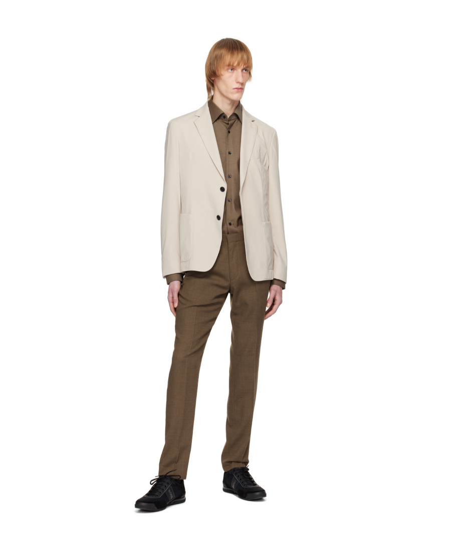 Hugo Boss Double-button Suit Jacket In White
