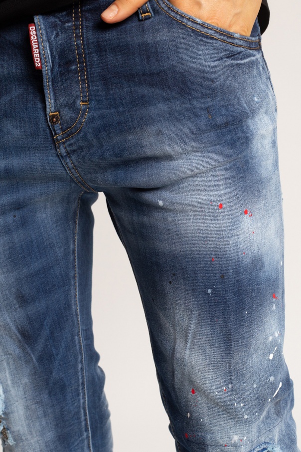 Dsquared2 Distressed-effect Cropped Jeans In Blue