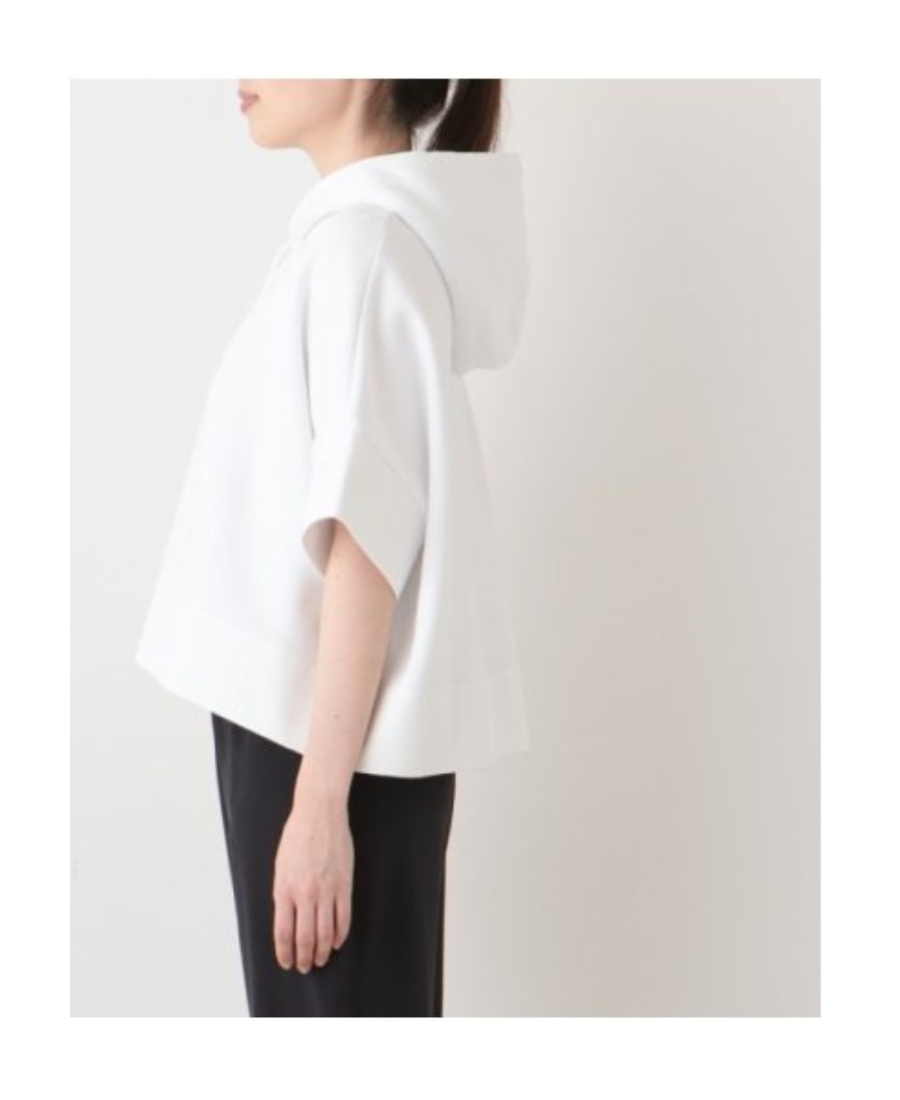 Stella Mccartney Cropped Short-sleeve Hoodie In White