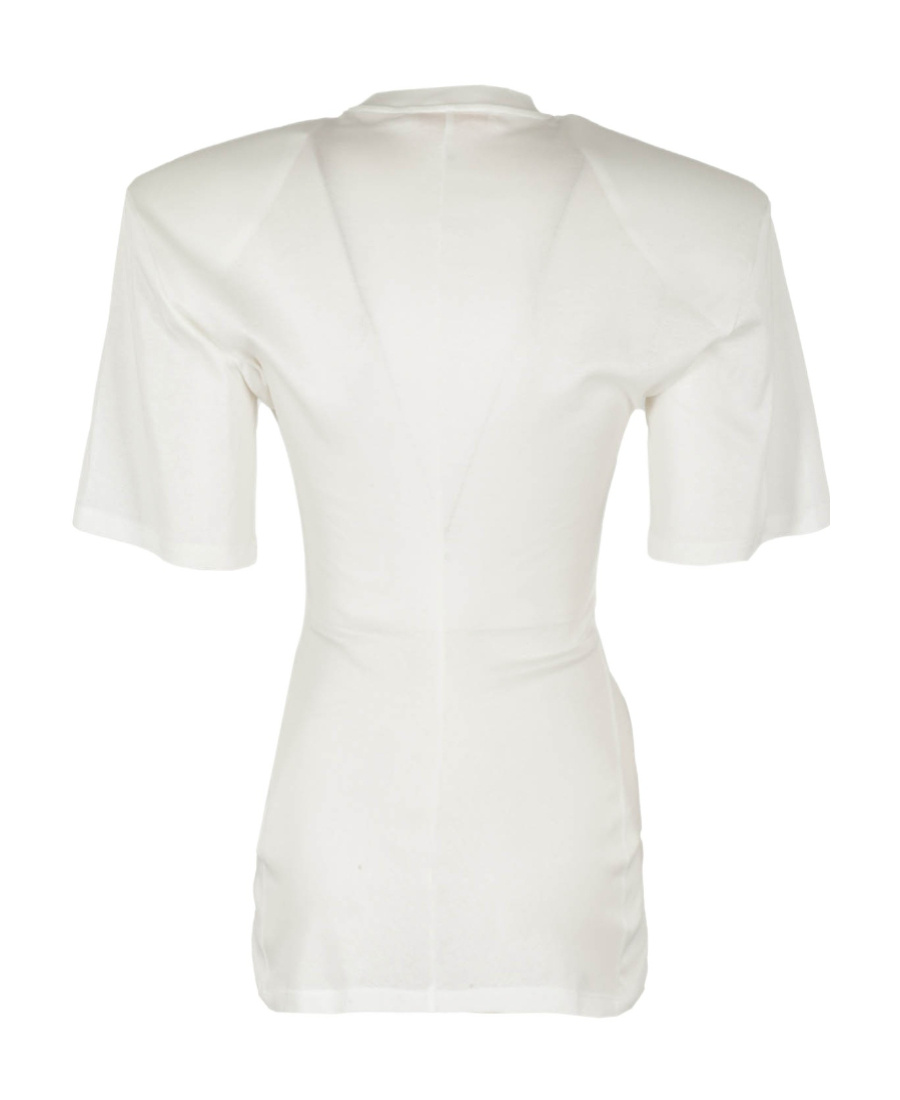 Ssheena Fitted White Cotton T-shirt With Contrasting Logo In White