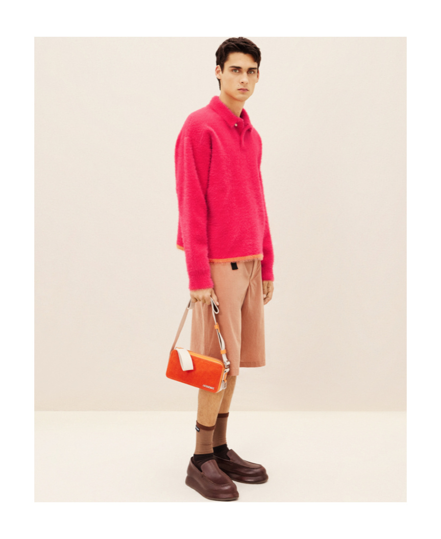 Jacquemus Textured Polo Jumper In Red