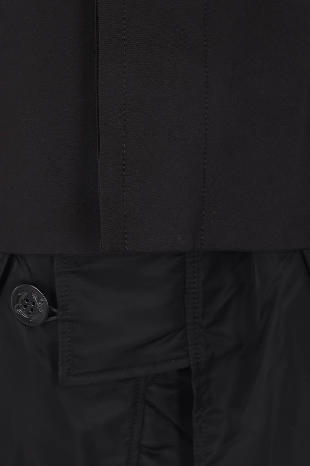Sacai Double-layer Hooded Jacket In Black