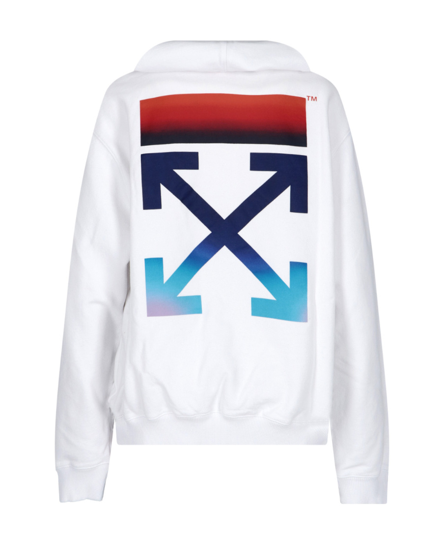 Off-white Diag Stripe-print Cotton Hoodie In White