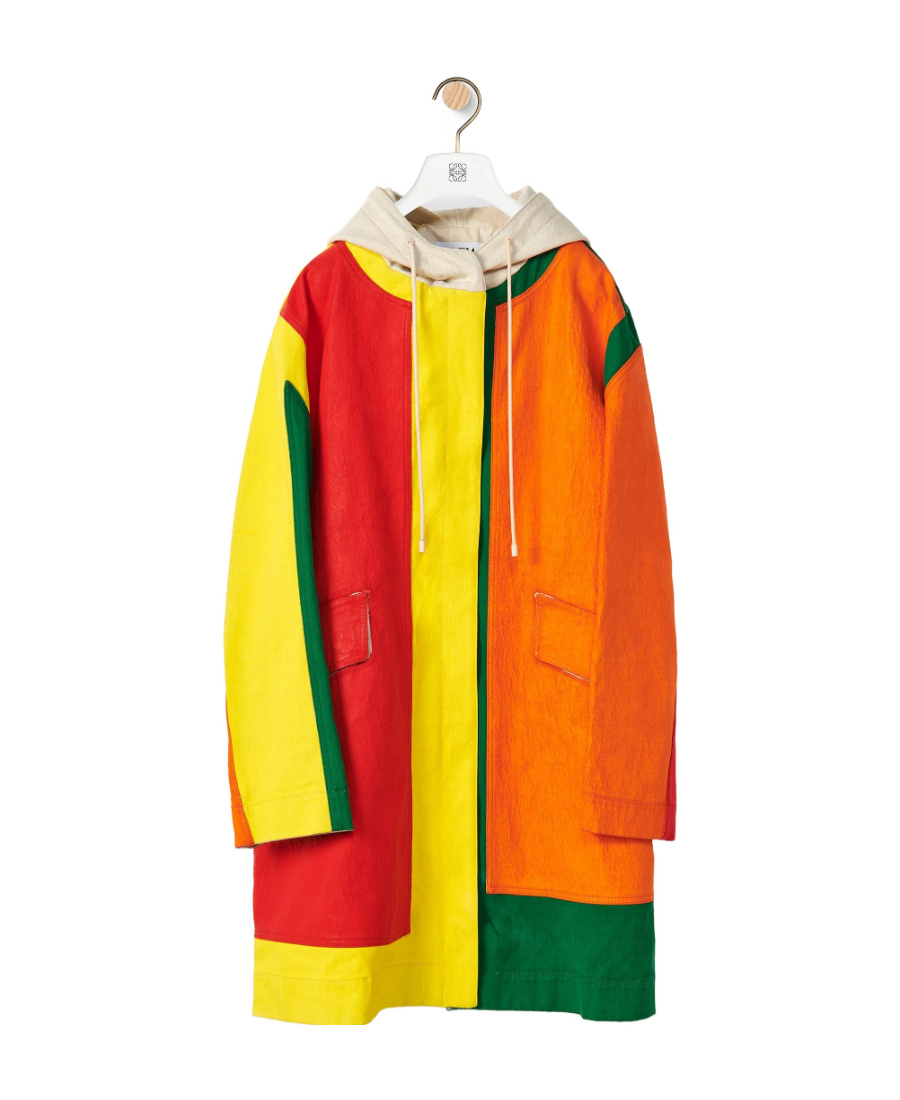 Loewe Coated Parka In Denim In Multi