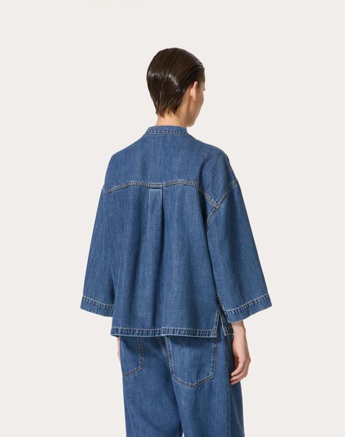 Shop Valentino Blue Medio Denim Kaftan