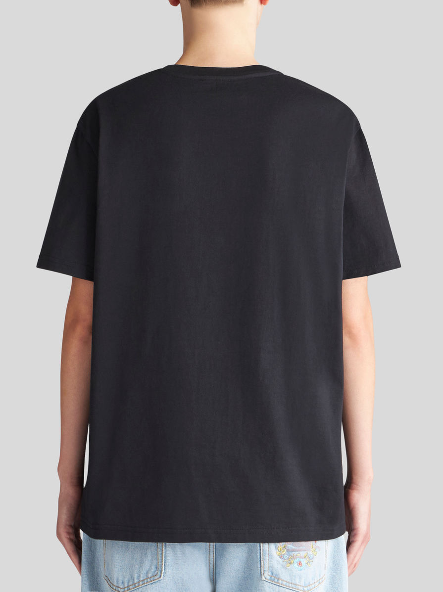 Etro Pegaso Embroidered Crewneck T-shirt In Black