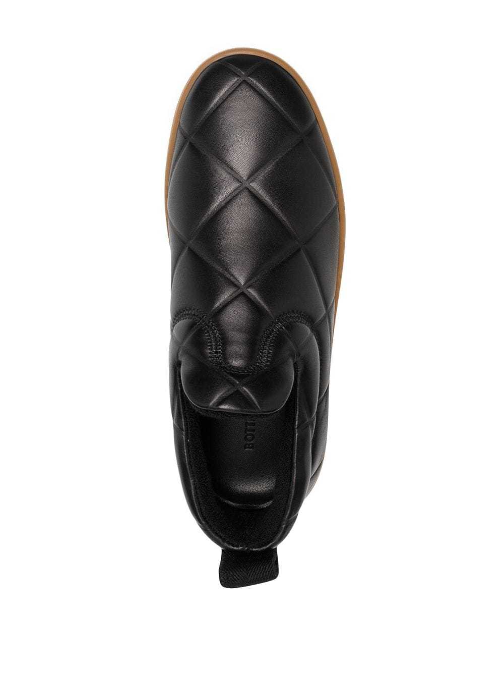 Bottega Veneta Leather Slip-on Sneakers In Black
