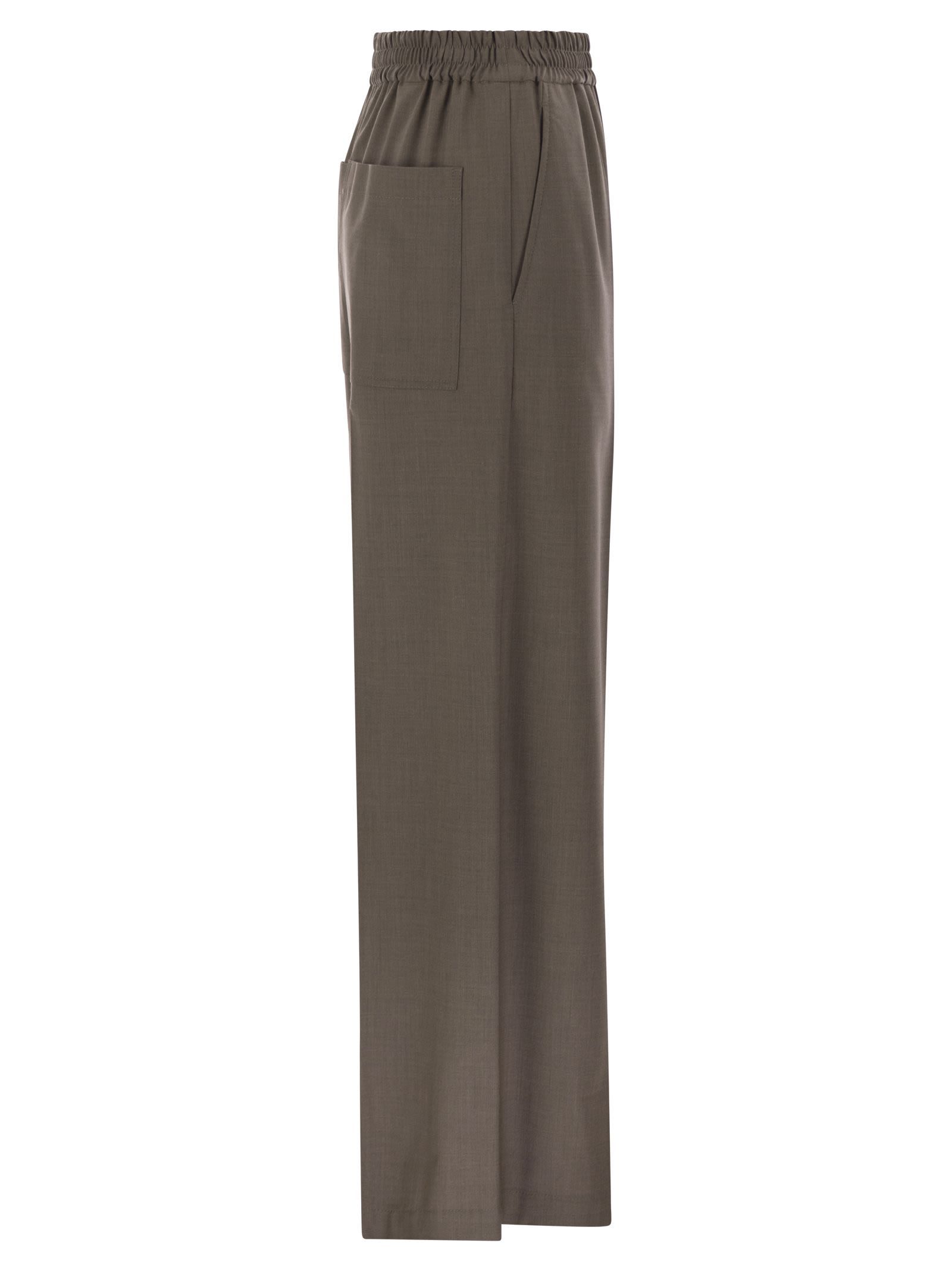 Brunello Cucinelli Elastic Waist Casual Pants In Brown