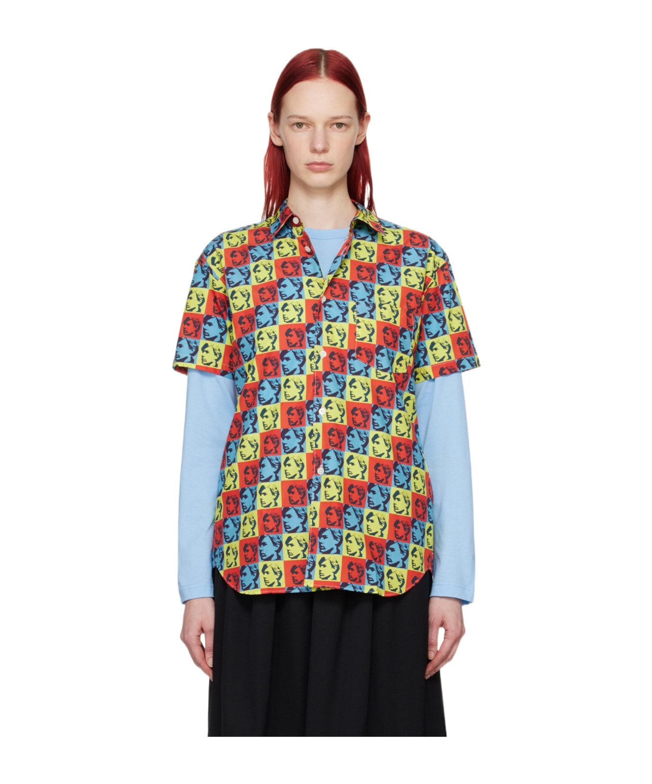 Comme Des Garçons Shirt Andy Warho Printed Poplin Shirt In Multicolor