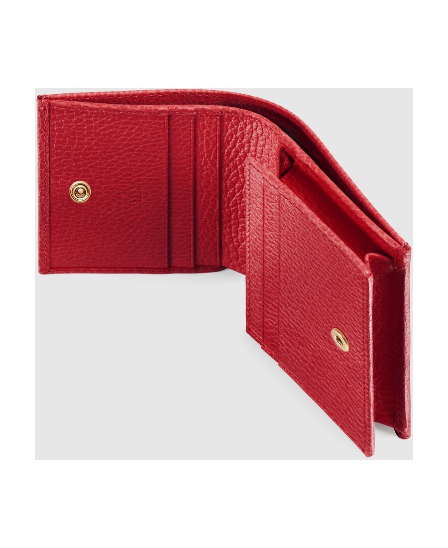 Gucci Leather Card Case In Red