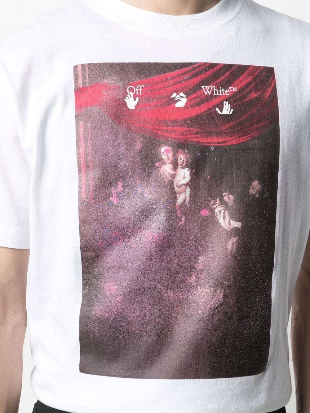 Off-white Caravaggio-print Arrow T-shirt In White